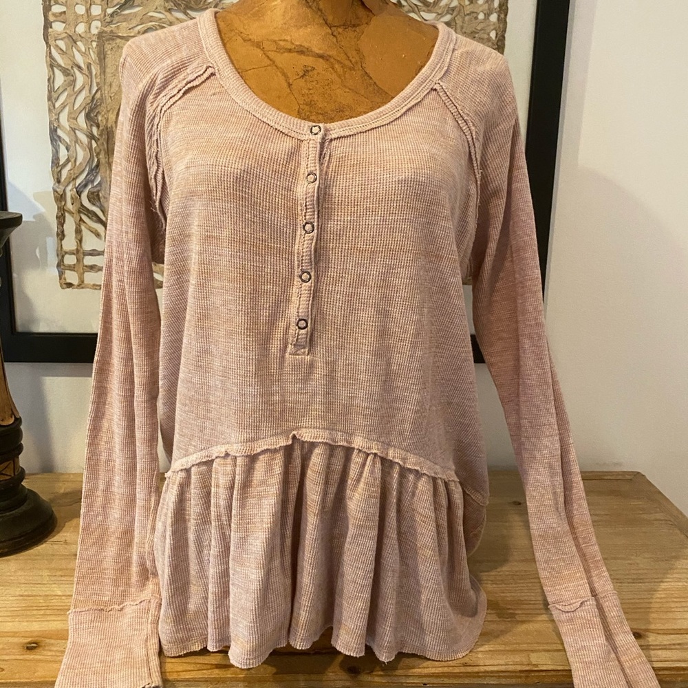 Free People Thermal Ruffle Top